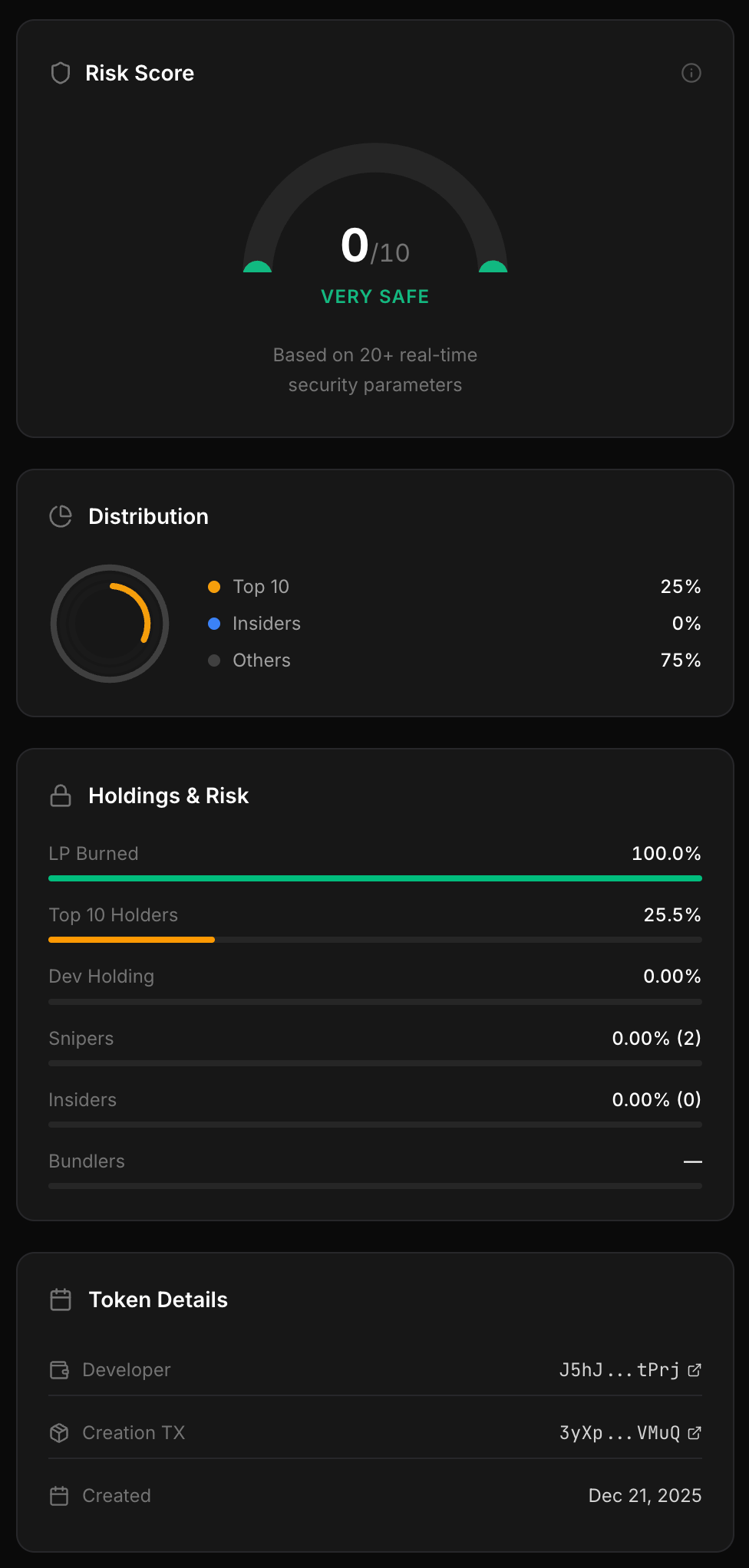 Rugcheck risk analysis preview